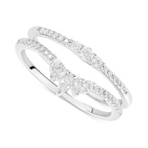 2-Pc. Set Cubic Zirconia Curved & Straight Shank Ring Set in Sterling Silver 2-Pc. Set Cubic Zirconia Curved & Straight Shank Ring Set in Sterling Silver