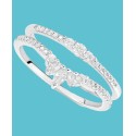 2-Pc. Set Cubic Zirconia Curved & Straight Shank Ring Set in Sterling Silver 2-Pc. Set Cubic Zirconia Curved & Straight Shank Ring Set in Sterling Silver