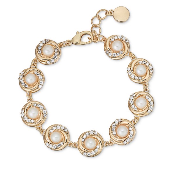 Gold-Tone Pavé & Imitation Pearl Bracelet Gold-Tone Pavé & Imitation Pearl Bracelet