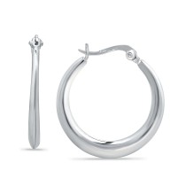 Graduated Hoop Earrings in Sterling Silver Graduated Hoop Earrings in Sterling Silver