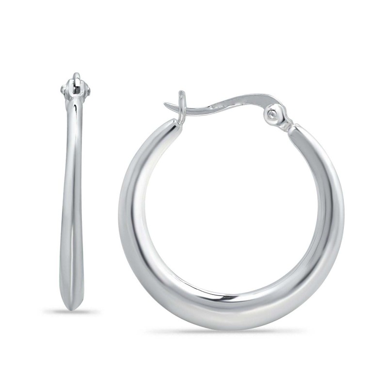 Graduated Hoop Earrings in Sterling Silver Graduated Hoop Earrings in Sterling Silver