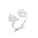 Cubic Zirconia and Pear in Sterling Silver and 14K Gold Over Sterling Silver Fashion Ring Cubic Zirconia and Pear in Sterling Silver and 14K Gold Over Sterling Silver Fashion Ring