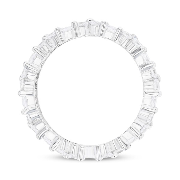 Cubic Zirconia Round & Baguette Eternity Band in Sterling Silver Cubic Zirconia Round & Baguette Eternity Band in Sterling Silver