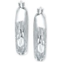 Small Embellished Hoop Earrings in Sterling Silver, 20mm Small Embellished Hoop Earrings in Sterling Silver, 20mm