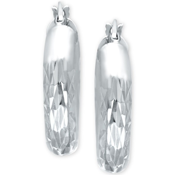 Small Embellished Hoop Earrings in Sterling Silver, 20mm Small Embellished Hoop Earrings in Sterling Silver, 20mm
