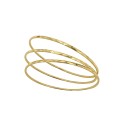 Women's 14K Gold-Tone Plated Hammered Bangle Set, 3 Pieces Women's 14K Gold-Tone Plated Hammered Bangle Set, 3 Pieces