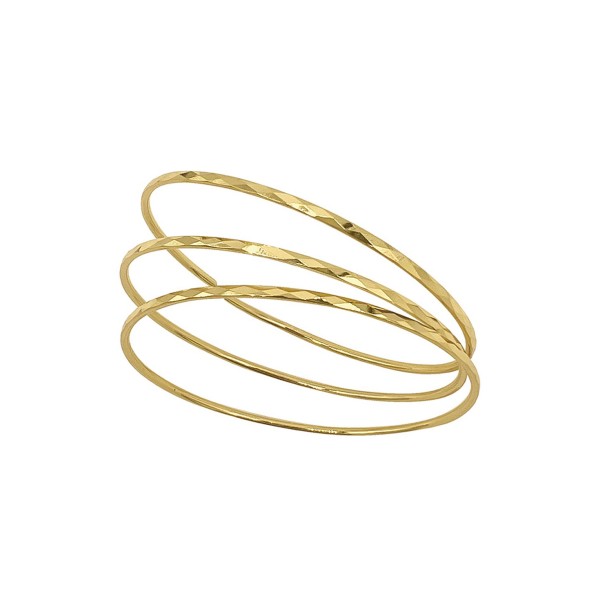 Women's 14K Gold-Tone Plated Hammered Bangle Set, 3 Pieces Women's 14K Gold-Tone Plated Hammered Bangle Set, 3 Pieces