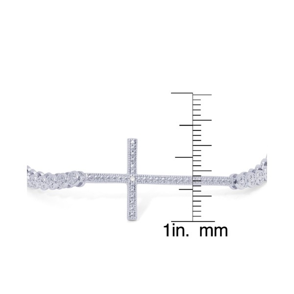 Diamond Accent Cross Adjustable Silver Plate Bracelet Diamond Accent Cross Adjustable Silver Plate Bracelet