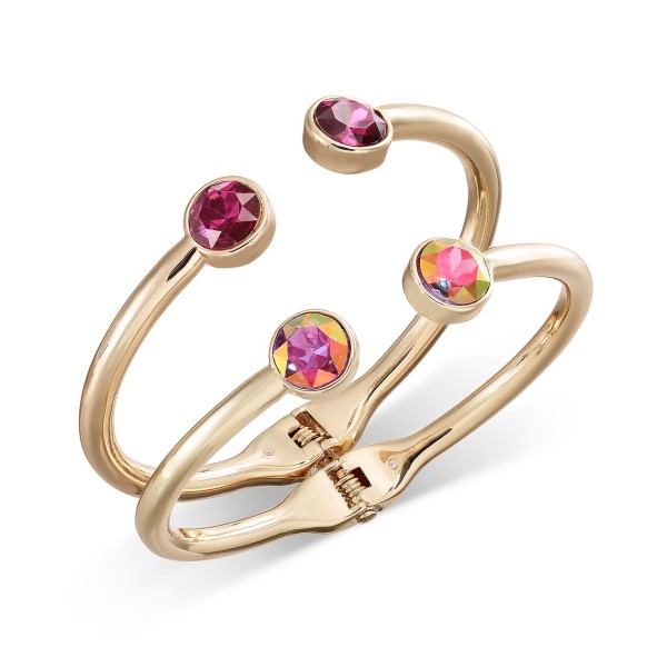 Gold-Tone 2-Pc. Set Color Stone Cuff Bracelet Gold-Tone 2-Pc. Set Color Stone Cuff Bracelet