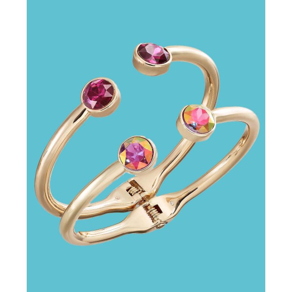 Gold-Tone 2-Pc. Set Color Stone Cuff Bracelet Gold-Tone 2-Pc. Set Color Stone Cuff Bracelet